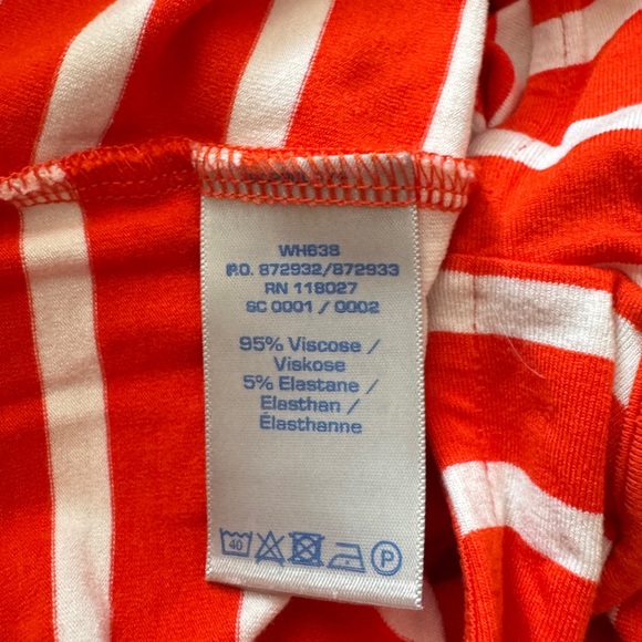 Boden Erin Orange Ivory Jersey Striped Tank Sundress Fit & Flare Dress 8R - Picture 8 of 9